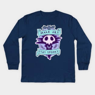 Make Art Stay Spooky Kids Long Sleeve T-Shirt